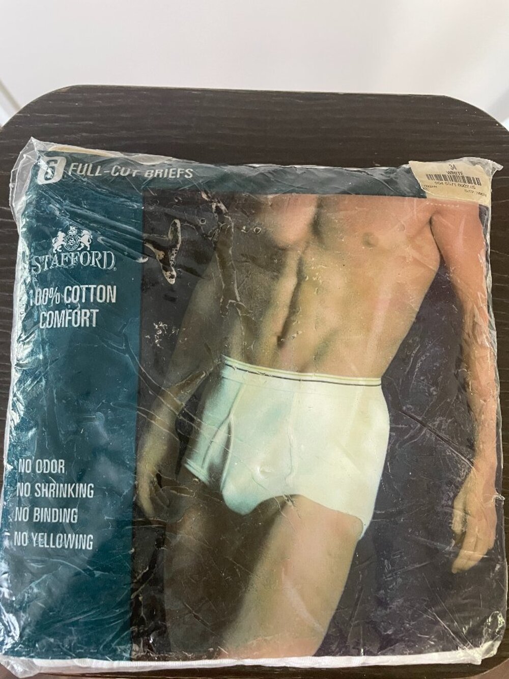 Vintage Strafford Men's Full-Cut Briefs 100% Cotton NOS